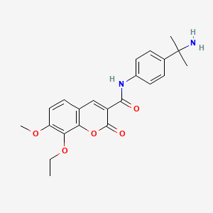 molecular formula C22H24N2O5 B10819952 N-[4-(2-aminopropan-2-yl)phenyl]-8-ethoxy-7-methoxy-2-oxochromene-3-carboxamide 
