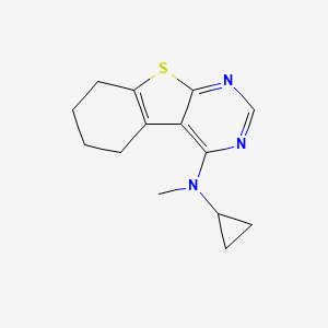 molecular formula C14H17N3S B10819972 N-Cyclopropyl-N-methyl-5,6,7,8-tetrahydrobenzo[4,5]thieno[2,3-d]pyrimidin-4-amine 