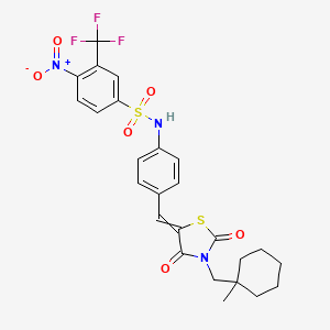 molecular formula C25H24F3N3O6S2 B10820006 N-[4-[[3-[(1-methylcyclohexyl)methyl]-2,4-dioxo-1,3-thiazolidin-5-ylidene]methyl]phenyl]-4-nitro-3-(trifluoromethyl)benzenesulfonamide 