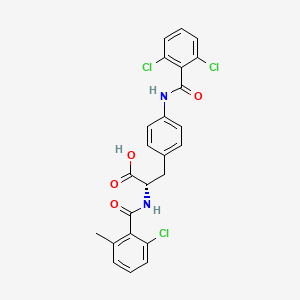 molecular formula C24H19Cl3N2O4 B10820020 (S)-2-(2-Chloro-6-methylbenzamido)-3-(4-(2,6-dichlorobenzamido)phenyl)propanoic acid 