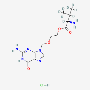 molecular formula C13H21ClN6O4 B10820168 L-valine-2,3,4,4,4,4',4',4'-d8, 2-[(2-amino-1,6-dihydro-6-oxo-9H-purin-9-yl)methoxy]ethyl ester, monohydrochloride 