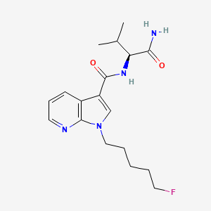 molecular formula C18H25FN4O2 B10820406 N-[(2S)-1-amino-3-methyl-1-oxobutan-2-yl]-1-(5-fluoropentyl)pyrrolo[2,3-b]pyridine-3-carboxamide 