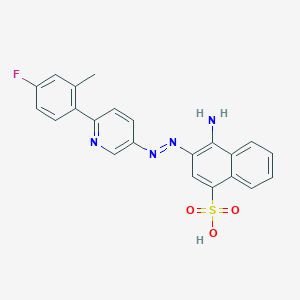 molecular formula C22H17FN4O3S B10820419 4-amino-3-[[6-(4-fluoro-2-methylphenyl)pyridin-3-yl]diazenyl]naphthalene-1-sulfonic acid CAS No. 1357245-09-0