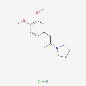 molecular formula C15H24ClNO2 B10820556 N-pyrrolidinyl-3,4-DMA (hydrochloride) 