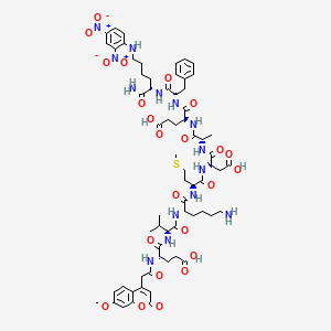 molecular formula C66H88N14O23S B10820790 Mca-EVKMDAEF-K(Dnp)-NH2 (ammonium salt) 