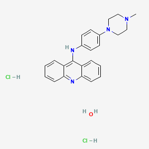 molecular formula C24H28Cl2N4O B10820806 N-[4-(4-methylpiperazin-1-yl)phenyl]acridin-9-amine;hydrate;dihydrochloride 