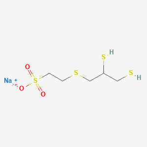 molecular formula C5H11NaO3S4 B010821 Ethanesulfonic acid, 2-((2,3-dimercaptopropyl)thio)-, sodium salt CAS No. 19872-38-9