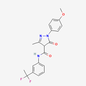 molecular formula C20H19F2N3O3 B10821004 N-[3-(1,1-difluoroethyl)phenyl]-1-(4-methoxyphenyl)-3-methyl-5-oxo-4H-pyrazole-4-carboxamide 