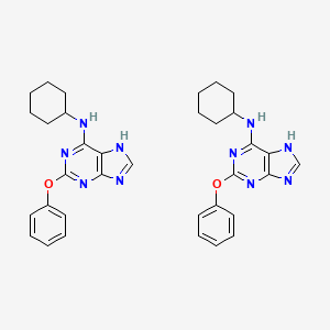 molecular formula C34H38N10O2 B10821111 N-cyclohexyl-2-phenoxy-7H-purin-6-amine 