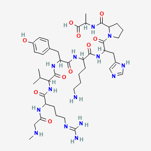 molecular formula C43H68N14O10 B10821141 H-Sar-DL-Arg-DL-Val-DL-Tyr-DL-Lys-DL-His-DL-Pro-DL-Ala-OH 