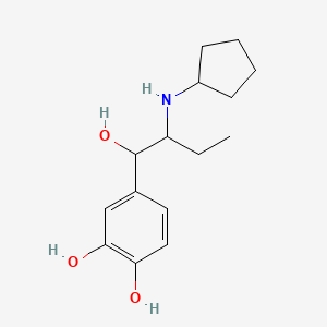 molecular formula C15H23NO3 B10821147 alpha-(1-(Cyclopentylamino)propyl)-3,4-dihydroxybenzyl alcohol CAS No. 18866-80-3
