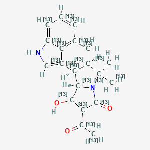 molecular formula C20H20N2O3 B10821250 (2R,3S,9R)-5-acetyl-4-hydroxy-8,8-di((113C)methyl)-7,16-diazapentacyclo[9.6.1.02,9.03,7.015,18]octadeca-1(17),4,11(18),12,14-pentaen-6-one 