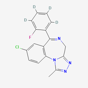 molecular formula C17H12ClFN4 B10821280 Flualprazolam-d4 