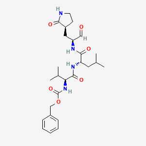 molecular formula C26H38N4O6 B10821532 benzyl N-[(2S)-3-methyl-1-[[(2S)-4-methyl-1-oxo-1-[[(2S)-1-oxo-3-[(3S)-2-oxopyrrolidin-3-yl]propan-2-yl]amino]pentan-2-yl]amino]-1-oxobutan-2-yl]carbamate 