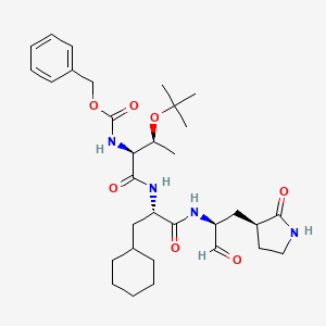 molecular formula C32H48N4O7 B10821575 benzyl N-[(1S,2S)-2-(tert-butoxy)-1-{[(1S)-2-cyclohexyl-1-{[(2S)-1-oxo-3-[(3S)-2-oxopyrrolidin-3-yl]propan-2-yl]carbamoyl}ethyl]carbamoyl}propyl]carbamate 