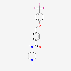 molecular formula C21H23F3N2O2 B10821617 N-(1-methylpiperidin-4-yl)-4-[[4-(trifluoromethyl)phenoxy]methyl]benzamide 