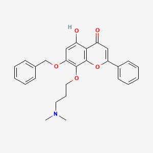 molecular formula C27H27NO5 B10821656 8-[3-(Dimethylamino)propoxy]-5-hydroxy-2-phenyl-7-phenylmethoxychromen-4-one 