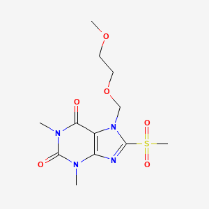 molecular formula C12H18N4O6S B10821663 7-(2-Methoxyethoxymethyl)-1,3-dimethyl-8-methylsulfonylpurine-2,6-dione 