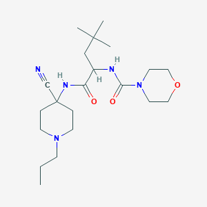 molecular formula C21H37N5O3 B10821667 N-[1-[(4-cyano-1-propylpiperidin-4-yl)amino]-4,4-dimethyl-1-oxopentan-2-yl]morpholine-4-carboxamide 