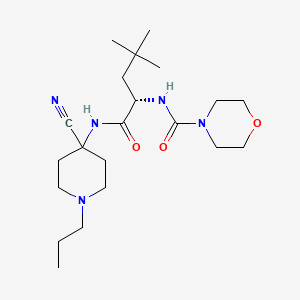 molecular formula C21H37N5O3 B10821694 N-[(2S)-1-[(4-cyano-1-propylpiperidin-4-yl)amino]-4,4-dimethyl-1-oxopentan-2-yl]morpholine-4-carboxamide 