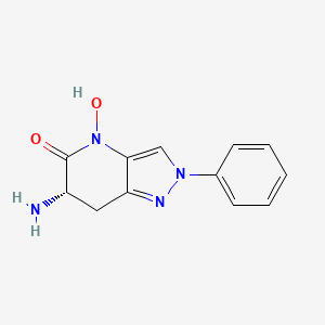 molecular formula C12H12N4O2 B10821759 (6S)-6-amino-4-hydroxy-2-phenyl-6,7-dihydropyrazolo[4,3-b]pyridin-5-one 
