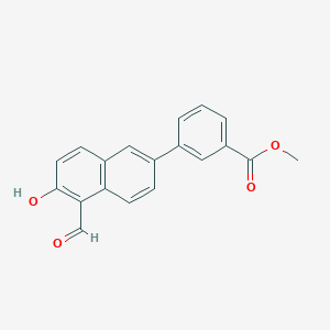 molecular formula C19H14O4 B10821837 Methyl 3-(5-formyl-6-hydroxy-2-naphthalenyl)benzoate 