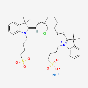molecular formula C38H46ClN2NaO6S2 B10822210 Sodium 4-[2-[2-[2-Chloro-3-[2-[3,3-dimethyl-1-(4-sulfonatobutyl)indol 