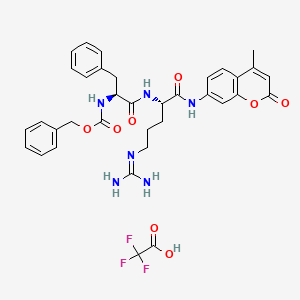 molecular formula C35H37F3N6O8 B10823238 N-CBZ-Phe-Arg-AMC TFA 