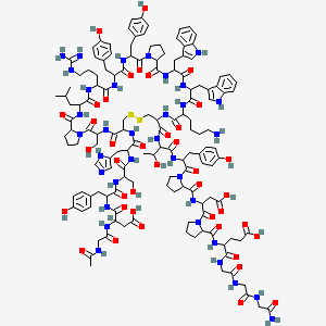 molecular formula C141H185N35O40S2 B10824014 AC-Gly-asp-tyr-ser-his-cys-ser-pro-leu-arg-tyr-tyr-pro-trp-trp-lys-cys-thr-tyr-pro-asp-pro-glu-gly-gly-gly-NH2, (disulfide bond) trifluoroacetate 