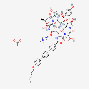 molecular formula C65H88N8O19 B10824331 Rezafungin acetate 