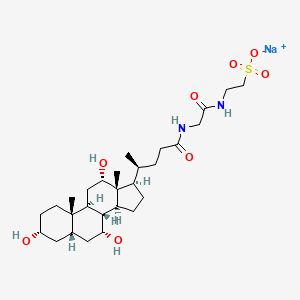 molecular formula C28H47N2NaO8S B10824353 sodium;2-[[2-[[(4S)-4-[(3R,5S,7R,8R,9S,10S,12S,13R,14S,17R)-3,7,12-trihydroxy-10,13-dimethyl-2,3,4,5,6,7,8,9,11,12,14,15,16,17-tetradecahydro-1H-cyclopenta[a]phenanthren-17-yl]pentanoyl]amino]acetyl]amino]ethanesulfonate 