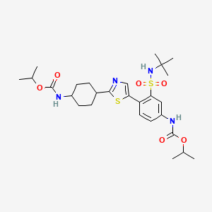 molecular formula C27H40N4O6S2 B10824359 Emzadirib CAS No. 2301085-04-9