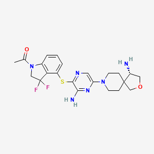 molecular formula C22H26F2N6O2S B10824661 JAB-3068 