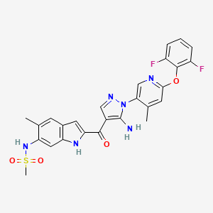 molecular formula C26H22F2N6O4S B10824790 CH6953755 