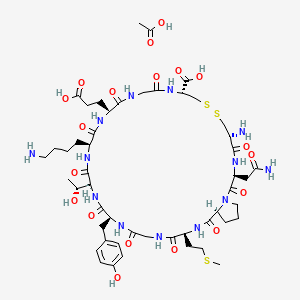 molecular formula C50H77N13O19S3 B10825547 Cyclotraxin B acetate 