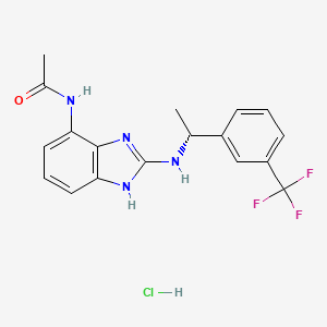 molecular formula C18H18ClF3N4O B10825825 AP14145 hydrochloride 