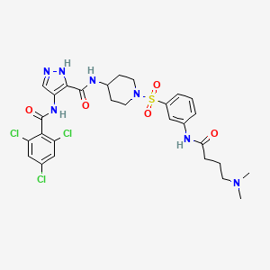 molecular formula C28H32Cl3N7O5S B10825826 FMF-04-159-R 