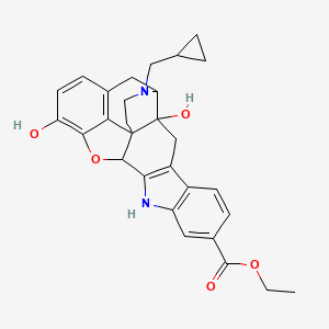 molecular formula C29H30N2O5 B10825835 Ethyl 22-(cyclopropylmethyl)-2,16-dihydroxy-14-oxa-11,22-diazaheptacyclo[13.9.1.01,13.02,21.04,12.05,10.019,25]pentacosa-4(12),5(10),6,8,15,17,19(25)-heptaene-8-carboxylate 