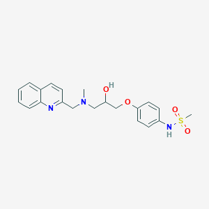 molecular formula C21H25N3O4S B10825953 N-[4-[2-hydroxy-3-[methyl(quinolin-2-ylmethyl)amino]propoxy]phenyl]methanesulfonamide 