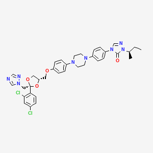 molecular formula C35H38Cl2N8O4 B10825984 2-[(2r)-Butan-2-Yl]-4-{4-[4-(4-{[(2r,4s)-2-(2,4-Dichlorophenyl)-2-(1h-1,2,4-Triazol-1-Ylmethyl)-1,3-Dioxolan-4-Yl]methoxy}phenyl)piperazin-1-Yl]phenyl}-2,4-Dihydro-3h-1,2,4-Triazol-3-One CAS No. 154003-17-5