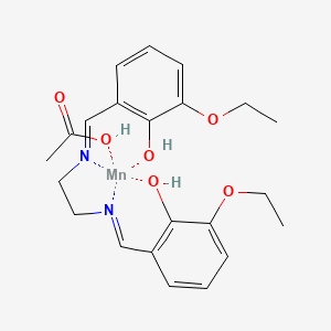 molecular formula C22H28MnN2O6 B10826314 Acetic acid;2-ethoxy-6-[2-[(3-ethoxy-2-hydroxyphenyl)methylideneamino]ethyliminomethyl]phenol;manganese 