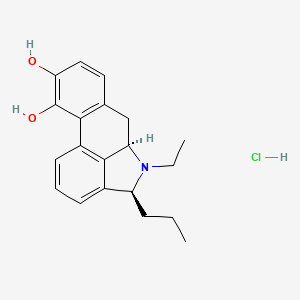 molecular formula C20H24ClNO2 B10826777 Dibenz(cd,f)indole-9,10-diol, 5-ethyl-4,5,5a,6-tetrahydro-4-propyl-, hydrochloride, (4S-trans)- CAS No. 82188-33-8