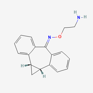 molecular formula C18H18N2O B10827095 1a,10b-Dihydrodibenzo(a,e)cyclopropa(c)cyclohepten-6(1H)-one O-(2-aminoethyl)oxime CAS No. 60070-14-6