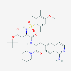 molecular formula C35H47N5O7S B10827187 tert-butyl (3S)-4-[[3-(1-aminoisoquinolin-6-yl)-1-oxo-1-piperidin-1-ylpropan-2-yl]amino]-3-[(4-methoxy-2,3,6-trimethylphenyl)sulfonylamino]-4-oxobutanoate 
