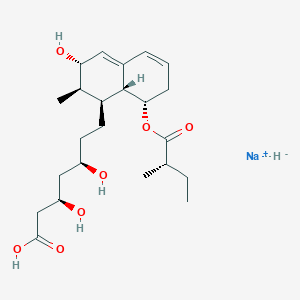 molecular formula C23H37NaO7 B10827532 sodium;(3R,5R)-7-[(1S,2R,3S,8S,8aR)-3-hydroxy-2-methyl-8-[(2S)-2-methylbutanoyl]oxy-1,2,3,7,8,8a-hexahydronaphthalen-1-yl]-3,5-dihydroxyheptanoic acid;hydride 