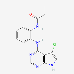 molecular formula C15H12ClN5O B10827680 BSJ-04-122 