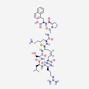 molecular formula C49H73N13O11 B10827834 NH2-c[X-R-L-S-X]-K-G-P-(D-1Nal) 