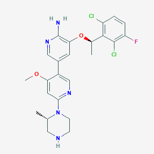 molecular formula C24H26Cl2FN5O2 B10827855 Envonalkib CAS No. 1621519-26-3