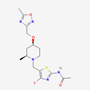 molecular formula C16H22FN5O3S B10827944 Ceperognastat CAS No. 2241514-56-5