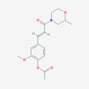 molecular formula C17H21NO5 B010828 Morpholine, 4-(4-hydroxy-3-methoxycinnamoyl)-2-methyl-, acetate CAS No. 19856-72-5